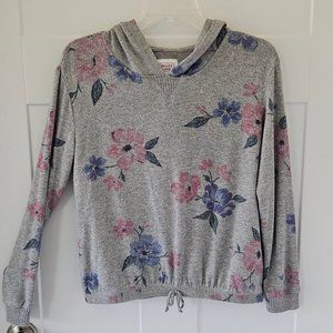 Girls Baily Lane Floral Hooded Sweater  Size L 12/14